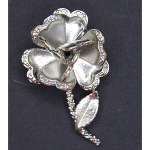 Vintage Silver Tone Rose with Gold Tone on Petals Brooch Pin Textured Gift Box